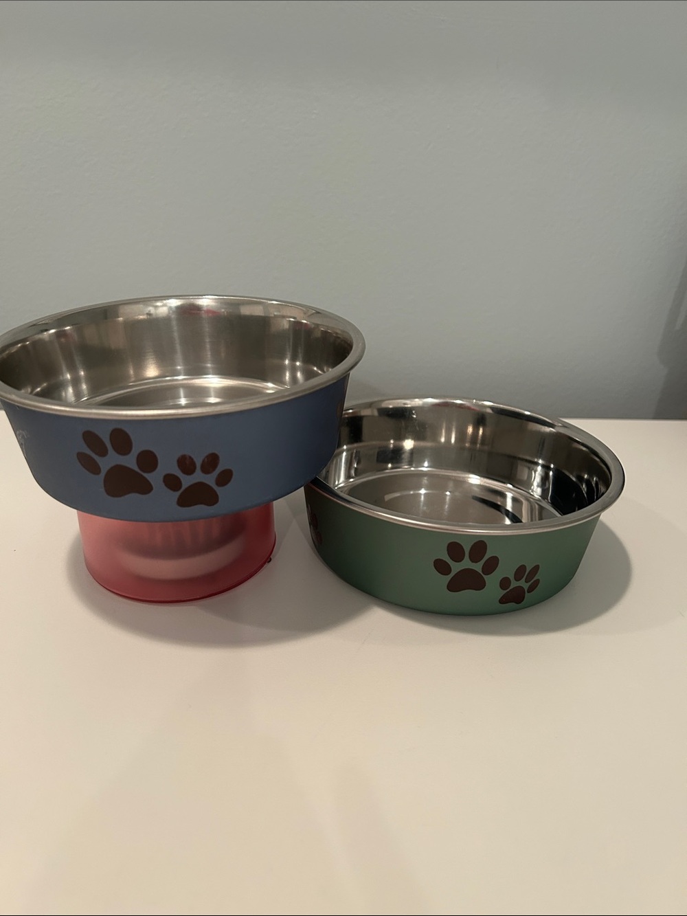 5.5” Paw Print Dog Bowls